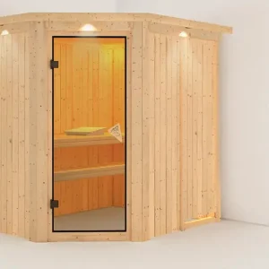 Saja Sauna met Dakkraag Bronzeglas Deur Gratis Retour