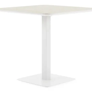 Fano kantelbare tuintafel vierkant afgerond in wit aluminium en volkeramiek shilin - L 80 x B 80 x H 73 cm Beperkte Voorraad