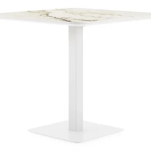 Fano kantelbare tuintafel vierkant afgerond in wit aluminium en volkeramiek colorado dunes - L 80 x B 80 x H 73 cm Shop Nu