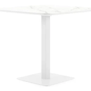 Fano kantelbare tuintafel vierkant afgerond in wit aluminium en volkeramiek calacatta - L 80 x B 80 x H 73 cm Bestseller