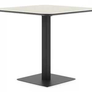 Fano kantelbare tuintafel vierkant afgerond in zwart aluminium en volkeramiek shilin - L 80 x B 80 x H 73 cm Korting