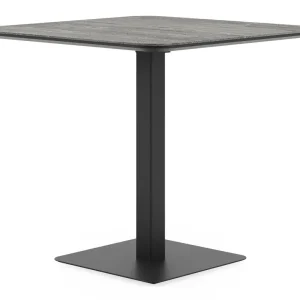 Fano kantelbare tuintafel vierkant afgerond in zwart aluminium en volkeramiek aspen grey - L 80 x B 80 x H 73 cm Lage Prijs