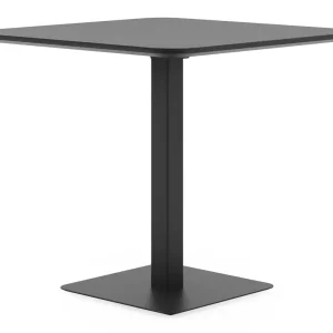 Finale Uitverkoop Fano kantelbare tuintafel vierkant afgerond in zwart aluminium en volkeramiek basalt black - L 80 x B 80 x H 73 cm