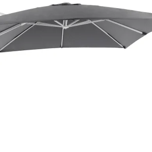 Avola zweefparasol met tiltfunctie in wit aluminium met grijs weather+ softtouch parasoldoek - L1 300 x L2 300 cm (zonder voet) Gecertificeerd