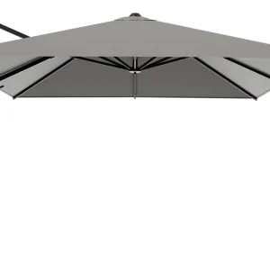 Betrouwbaar Avola zweefparasol met tiltfunctie in zwart aluminium met grijs weather+ softtouch parasoldoek - L1 300 x L2 300 cm (zonder voet)