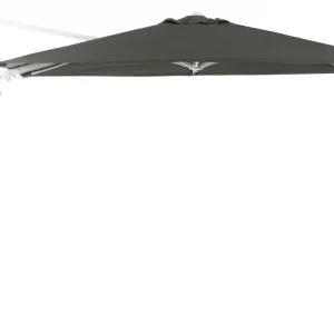 Veilige Betaling Avola zweefparasol met tiltfunctie in wit aluminium met grijs weather+ softtouch parasoldoek - L1 200 x L2 300 cm (zonder voet)