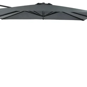 Avola zweefparasol met tiltfunctie in zwart aluminium met grijs weather+ softtouch parasoldoek - L1 200 x L2 300 cm (zonder voet) Laatste Kans