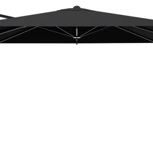 Avola zweefparasol met tiltfunctie in zwart aluminium met zwart weather+ softtouch parasoldoek - L1 200 x L2 300 cm (zonder voet) Goedkoop
