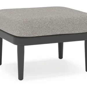 Orso poef in zwart aluminium met Tundra Charcoal all weather sunbrella® luxe kussen Beste Prijs