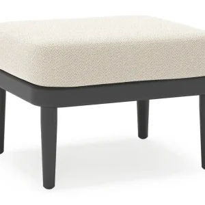 Direct Verzonden Orso poef in zwart aluminium met Lopi Marble all weather sunbrella® luxe kussen