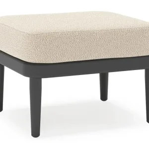 Seizoensaanbieding Orso poef in zwart aluminium met Lopi Sand all weather sunbrella® luxe kussen