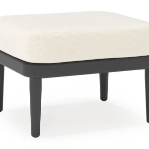 Orso poef in zwart aluminium met Lopi Snow all weather sunbrella® luxe kussen Meest Verkocht