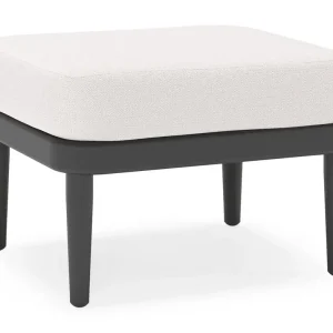 Orso poef in zwart aluminium met Savane Whisper all weather sunbrella® luxe kussen Gratis Retour