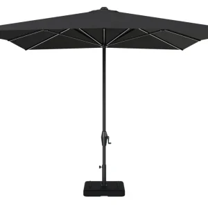 Viola staanparasol in zwart aluminium met zwart weather+ softtouch parasoldoek - L1 300 x L2 400 cm met parasolvoet Intenso 60 kg Beste Prijs