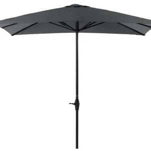 Laatste Versie Viola staanparasol in zwart aluminium met grijs weather+ softtouch parasoldoek - L1 300 x L2 300 cm (zonder voet)