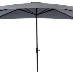 Beperkt Aanbod Viola staanparasol in zwart aluminium met grijs weather+ softtouch parasoldoek - L1 300 x L2 400 cm (zonder voet)