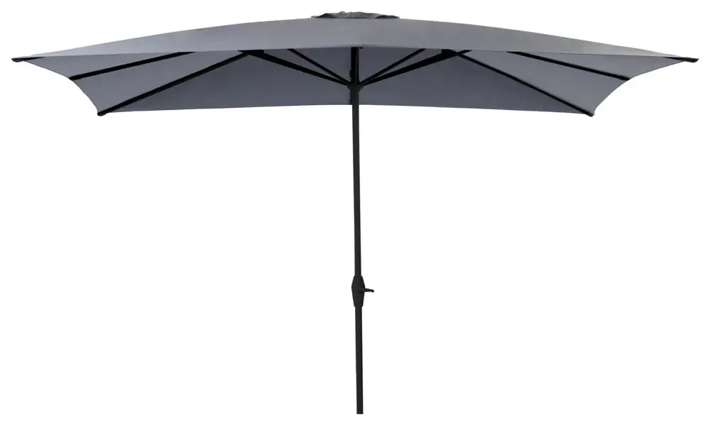 Beperkt Aanbod Viola staanparasol in zwart aluminium met grijs weather+ softtouch parasoldoek - L1 300 x L2 400 cm (zonder voet)