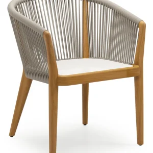 Orso tuinstoel in teak en beige verticaal geweven ronde rope Express Levering