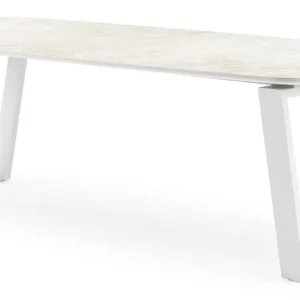 Gecertificeerd Pagino tuintafel bootvorm in wit aluminium en volkeramiek Rapolano - L 255 x B 115 x H 73 cm