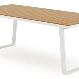 Alora tuintafel rechthoekig in wit aluminium en polywood - L 220 x B 100 x H 75 cm Bestel Nu