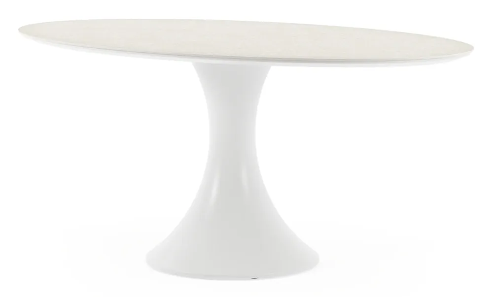 Fano tuintafel ovaal in wit aluminium en volkeramiek shilin - L 180 x B 110 x H 75 cm Laatste Versie