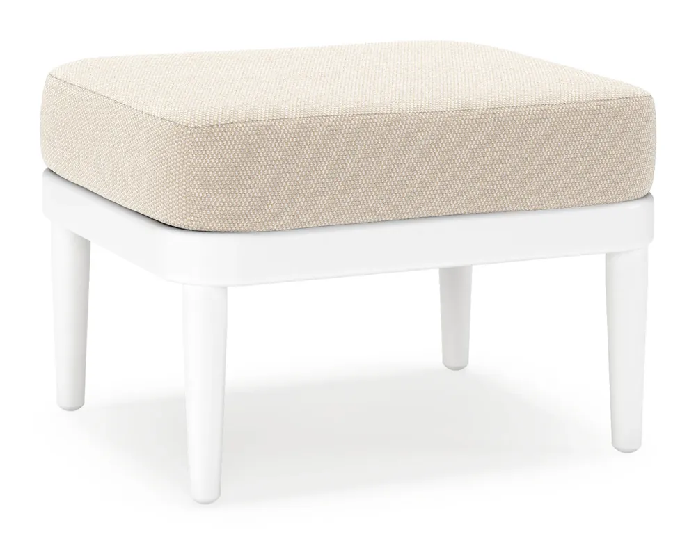 Orso poef in wit aluminium met Lopi Antique all weather sunbrella® luxe kussen Aanbieding