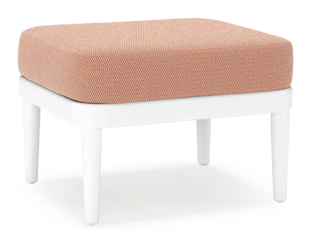 Koop Vandaag Orso poef in wit aluminium met Lopi Fawn all weather sunbrella® luxe kussen