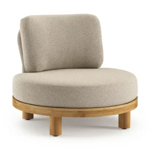 Gecertificeerd Donato loungestoel in teak met marbella beige All Weather Cosytica kussen