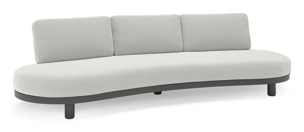 Donato loungebank in zwart aluminium met all weather sunbrella® luxe Savane Nimbus kussen Seizoensaanbieding