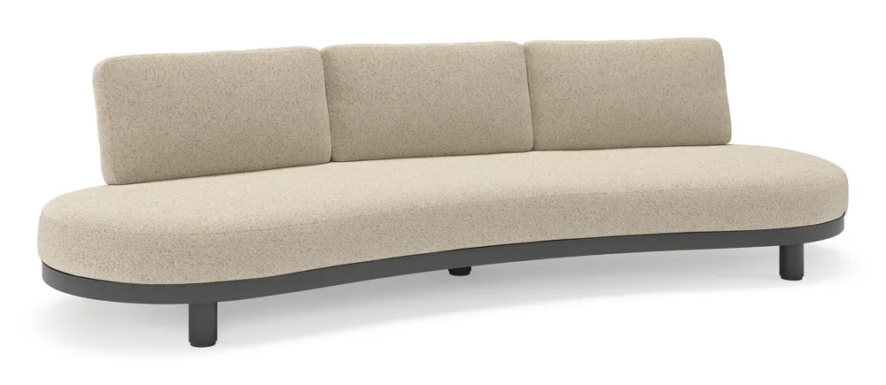Donato loungebank in zwart aluminium met all weather cosytica Bora Desert kussen Actieprijs