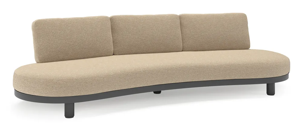 Aanbieding Donato loungebank in zwart aluminium met all weather cosytica Madagascar Oak kussen