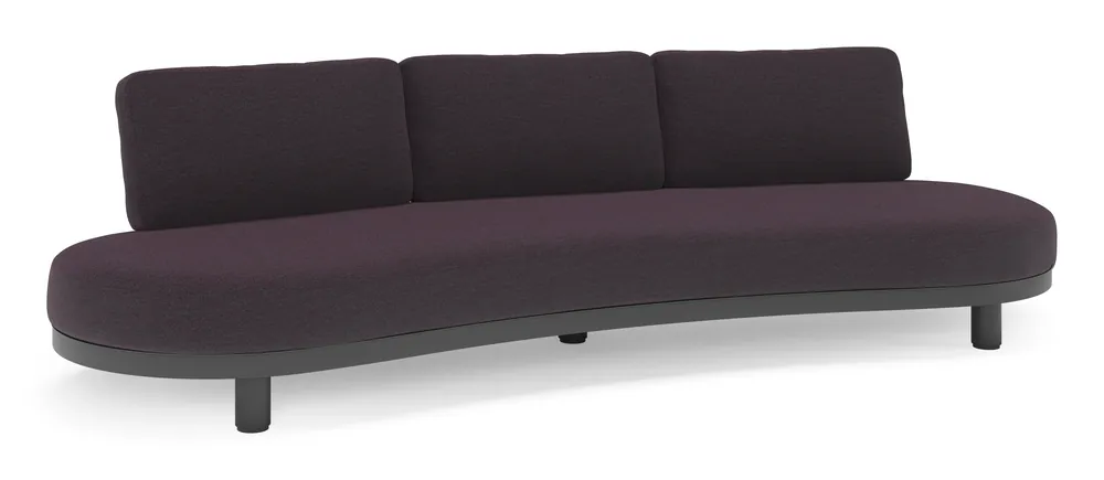 Direct Verzonden Donato loungebank in zwart aluminium met all weather sunbrella® luxe Tundra Red kussen