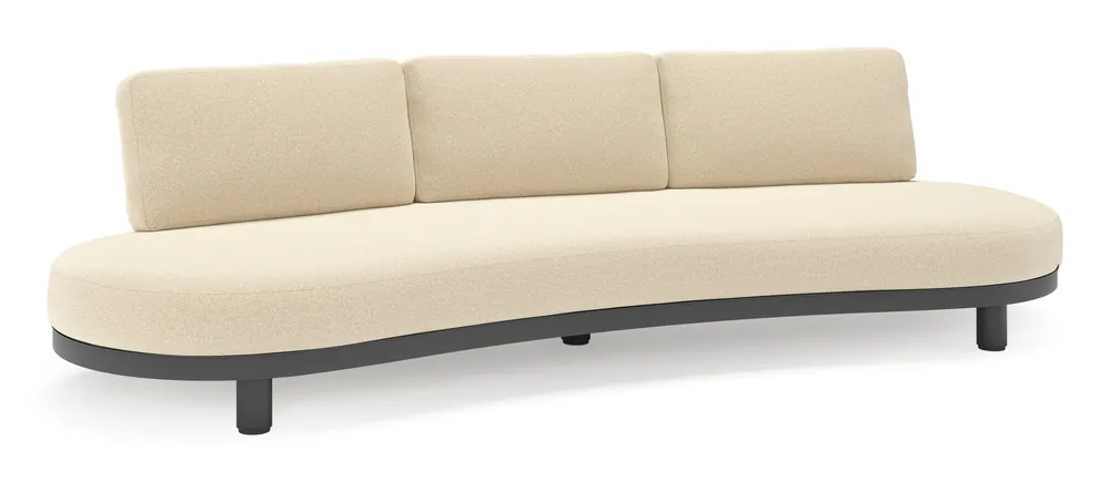Koop Online Donato loungebank in zwart aluminium met all weather solica Soul Papyrus kussen