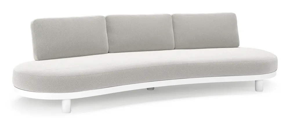 Nu Kopen Donato loungebank in wit aluminium met all weather sunbrella® luxe Lopi Ash kussen