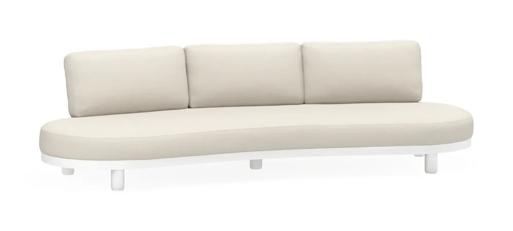 Donato organische loungebank 3-zit in wit aluminium met lopi marble all weather sunbrella® luxe kussen Premium