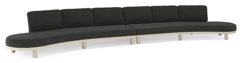 Donato loungebank in beige aluminium met all weather sunbrella® luxe Chartres Sooty kussen Nu Kopen