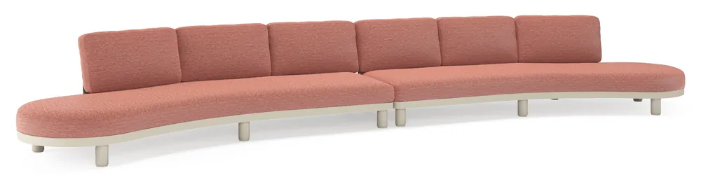 Donato loungebank in beige aluminium met all weather sunbrella® luxe Slow Alezan kussen Bestseller