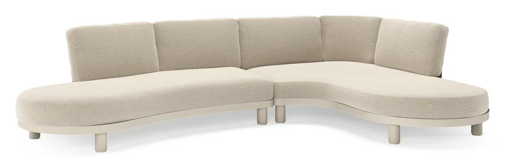 Bestel Nu Donato loungehoek in beige aluminium met all weather cosytica Catania Greige kussen