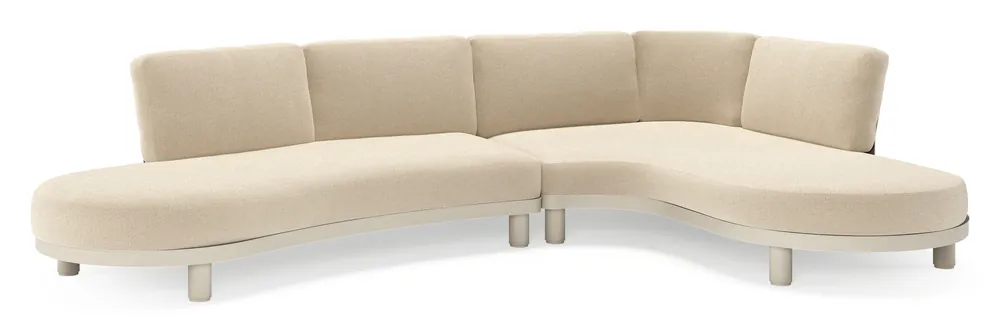 Finale Uitverkoop Donato loungehoek in beige aluminium met all weather cosytica Althea Chalk kussen
