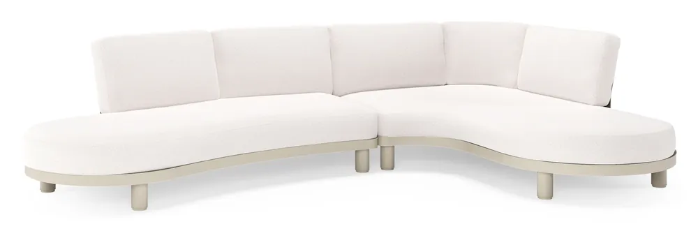 Donato loungehoek in beige aluminium met all weather solica Ego Eggshell kussen Aanbieding
