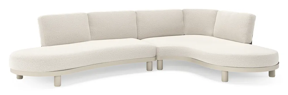 Donato loungehoek in beige aluminium met all weather solica Firenze Natural kussen Bestel Nu