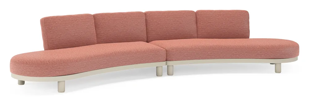 Donato loungebank in beige aluminium met all weather sunbrella® luxe Slow Alezan kussen Merkproduct