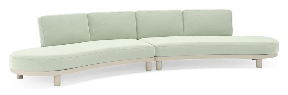 Superprijs Donato loungebank in beige aluminium met all weather sunbrella® luxe Slow Spirea kussen