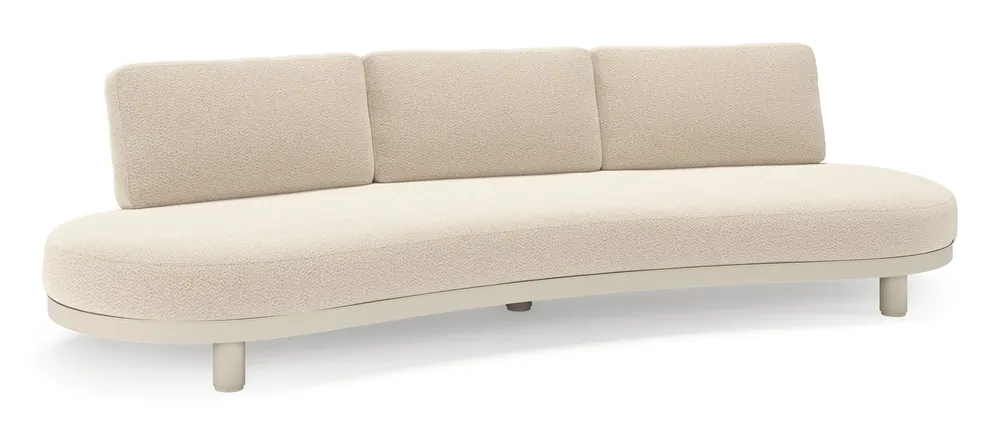 Donato loungebank in beige aluminium met all weather sunbrella® luxe Lopi Sand kussen Nieuw
