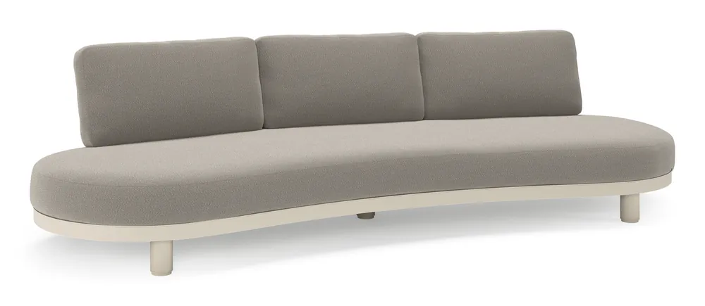 Donato loungebank in beige aluminium met all weather sunbrella® luxe Lopi Silver kussen Express Levering