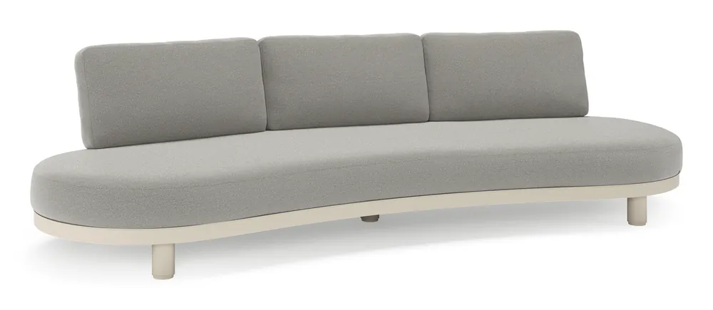 Donato loungebank in beige aluminium met all weather sunbrella® luxe Savane Zinc kussen Must-Have