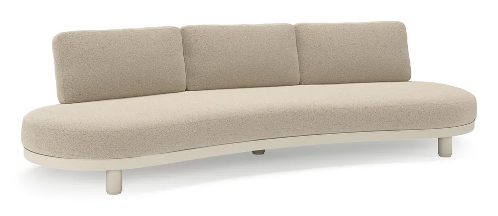 Donato loungebank in beige aluminium met all weather cosytica Marbella Beige kussen Uitverkoop