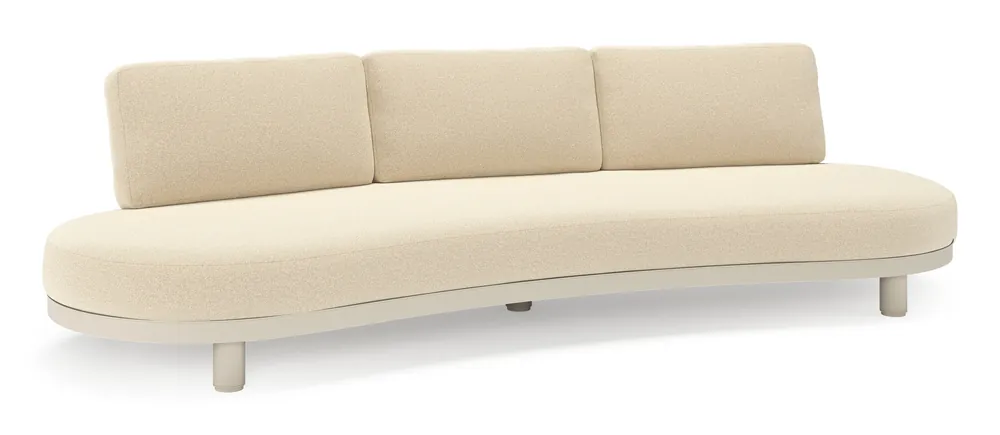 Finale Uitverkoop Donato loungebank in beige aluminium met all weather solica Soul Papyrus kussen