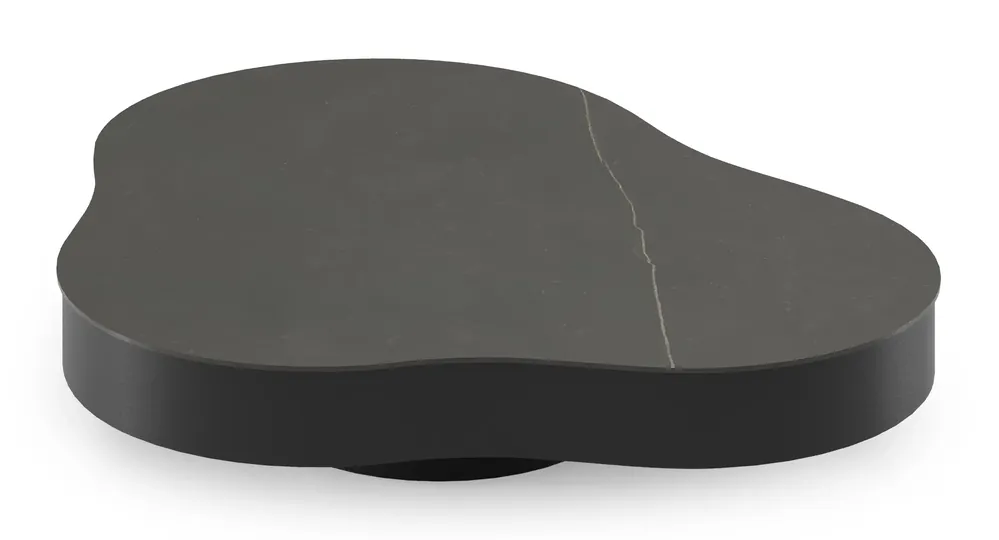 Lomano loungetafel cloud in zwart aluminium en volkeramiek Calatorao - L 131 x B 108 x H 25 cm Koopje