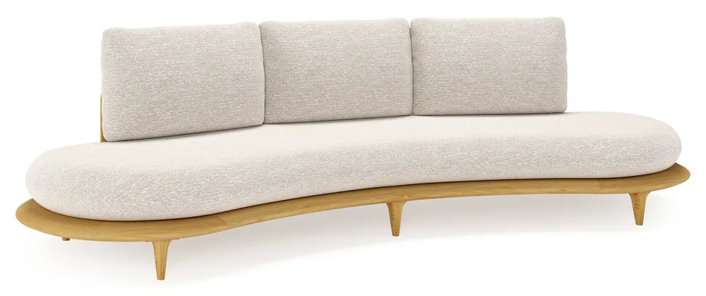 Speciale Aanbieding Bomero loungebank in teak met tundra sand all weather sunbrella® luxe kussen